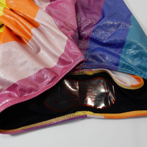 Kurt Geiger Kensington SWIMSUIT Size M L One Shoulder Piece Rainbow Metallic NEW - Picture 10 of 10